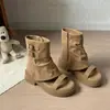 Sandalias Retro de Suela Gruesa de Nicho para Mujer Verano 2026 Nuevas Sandalias Romanas de Punta Abierta Botines Botines Arrugados Zapatos para Mujer