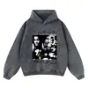 Sudadera Pesada 420g Otoño e Invierno Estrella de Baloncesto Estampado Holgada Batik con Capucha Tendencia Oversize