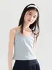 Camisola Elástica Fina para Niñas 2026 Nuevo Estilo Verano Versátil Infantil Casual Ajustada Color Sólido Prenda Interior