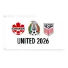 Comercio Electrónico Transfronterizo Copa Mundial 2026 en Estados Unidos, Canadá y México: Parche de Patchwork de Banderas de Estados Unidos y Canadá, Bandera de Torneo, Artículos para Animar
