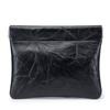 Bolsa de Armazenamento Retro com Fecho Automático de Metal em Couro Genuíno, Mini Bolsa Simples para Fones de Ouvido, Bolsa Compacta para Batom, Porta-Moedas Portátil