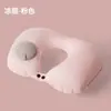 Almohada Inflable en Forma de U para Verano con Sensación Refrescante de Seda de Hielo Reposacabezas de Viaje Portátil para Coche Avión Almohada de Soporte para el Cuello Almohada para el Cuello Espalda