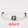 Pulseira Corda de Milão Multicor Transfronteiriça 26 Letras Aço Inoxidável Preto Letreiro Ajustável Pulseira de Corda Trançada