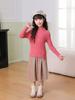 Camiseta Base de Punto para Niños Ropa de Otoño e Invierno para Niños y Niñas Suéter de Cuello Semi-alto Color Sólido Suave Elástico de Tacto Ceroso Top Interior de Raya