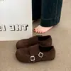 Mocasines de Terciopelo Retro Estilo Británico para Mujer 2025 Otoño e Invierno Nuevos Versátiles Casuales Hebilla de Lujo Accesible Zapatos Pequeños de Cuero para Mujer de Moda