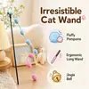Juguete para Gatos con Borlas de Trigo AliExpress Transfronterizo Caña de Jugueteo Gato Hada Varita Mágica Juguete Interactivo para Gatos para Entretener Gatos