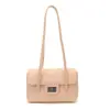 Bolsa vintage simples e estilosa bolsa caviar estilo Chanel pequena bolsa quadrada pequena versátil da moda para ombro ou axila