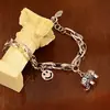 Pingente de coração urso grafite pulseira retrô personalidade acessórios explosivos transfronteiriços joias de nicho ins temperamento atacado