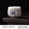 Copo de chá de porcelana jade de luxo leve, copo único, xícara de chá kung fu, chá, padrão de haste azul e branco de alta qualidade, copo grande de mestre