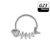 Aro Nasal en Forma de Corazón F316 Transfronterizo, Aro Sin Costura de Aleación de Titanio Pulido, Piercing de Moda Personalizado para Septum Nasal