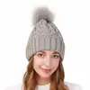 Sombrero de lana acolchado con terciopelo, nuevo, transfronterizo, europeo y americano, otoño e invierno, moda para mujer, exterior, cálido para el frío, sombrero de punto