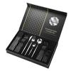 Fabricante Transfronterizo Amazon Acero Inoxidable Portugal Más Vendido Vajilla de Lujo Ligero Cuchillo, Tenedor, Cuchara Juego de Caja de Regalo de 24 Piezas