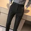 Pantalones de Traje Británico Pantalones Pies Pequeños Vestido Dipper Negocios Flu Yuppie Pantalones Marrón para Hombre