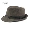Sombreros para Hombres de Mediana Edad y Mayores, Nuevo Estilo Otoño Retro Británico Sombrero Jazz, Sombrero de Caballero, Pequeño Sombrero Fedora con Protección Solar para Mujeres