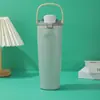 Nueva Taza Portátil de Frutas de 30 oz Taza Aislada de Acero Inoxidable 304 Portátil para Exteriores Taza Doble para Beber con Popote para Coche