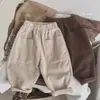 Pantalones Largos Estilo Nuevo Primavera y Otoño 2025 para Niños y Niñas, Pantalones Casuales con Estilo para Niños Pequeños, Pantalones Rectos de Pana Versátiles para Bebés, Modernos