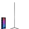 Luz Ambiental para Sala de Estar, Lámpara de Pie Inteligente de Colores, Luz de Fondo para TV en Sala de Juegos, Lámpara de Esquina Bluetooth Sensible al Sonido de 4 Secciones de 1.5m