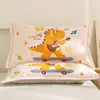 Funda de Almohada de Dibujos Animados Algodón Puro Paquete Individual 100 Gasa de Algodón Funda de Almohada para Niños Par Cubierta Protectora para Núcleo de Almohada 35X55