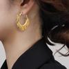 S925 Agulha de Prata Europeia e Americana Exagerada C- em forma de Borla Brincos Design de Nicho Sentido Avançado Banhado 18K Ouro Brincos da Moda