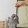 Bolsa de almacenamiento de pana de color sólido de gran capacidad, bolsa de cosméticos con cordón, bolso rojo portátil para mujer, monedero