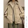 Chaqueta Exterior para Mujer con Capucha, Estilo Primavera y Otoño, Abrigo Oversize de Gama Alta, Corte Holgado para Estudiantes y Trabajadores de Oficina