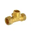 Accesorios de Latón para Tuberías Anillo de Engaste Conector en T con Rosca Externa Accesorios de Conexión para Tuberías de Cobre Accesorios de Refrigeración