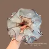 Goma para el pelo de Organza con Perlas para Mujer, Cuerda para el pelo de Gama Alta, Goma Elástica de Moda y Elegante, Accesorio para el pelo de Cuerda Elástica Alta