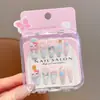 Unha Vestível Infantil Desenho Animado Fofa 2025 Nova Meninas Unha Longa Adesivos Clareamento Meninas Ensino Fundamental Adesivos de Nail Art