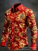 Comércio Exterior Transfronteiriço Tamanho Europeu Site Independente Primavera e Outono Nova Roupa Masculina Europeia e Americana Camisas Masculinas de Manga Longa Camisas Casuais Estampadas