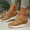 Sandalias de Cuña de Nuevo Estilo para Verano con Diseño Hueco Transpirable, Plataforma de Talla Grande, Suela Gruesa, Cierre Mágico, Zapatos para Mujer