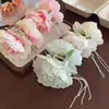 Accesorios para el Cabello de Flor de Peonía Artificial Rosa Seco Pinza con Borla de Flor Nueva Colección Primavera y Verano 2024 Pinza para el Cabello Tocado para Mujer