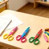 Tijeras de Encaje con Patrón de Olas, Tijeras con Patrón de Foto, Papelería Divertida Hecha a Mano para Manualidades DIY, Tijeras Pequeñas de Seguridad para Cortar Papel para Niños