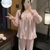 Pijama nuevo estilo palacio 2026 para mujer, primavera y otoño, dulce princesa de manga larga, conjunto de loungewear de alta gama, adecuado para usar fuera