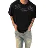 Camiseta de Manga Corta para Hombre, Estilo Nuevo de Verano, Marca de Moda, Corte Holgado, Top Estampado de Media Manga para Adolescentes