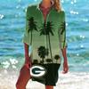 3D Mujer Fábrica de Origen Bikini Abrigo Camisa Traje de Baño Cárdigan Playa Estampado de Palmera Blusa de Playa Vacaciones