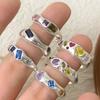 Anillo abierto de circonitas de estilo coreano INS Niche, diseño de lujo, combinable con todo, en plata de ley S925, textura para mujer.