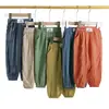 Pantalones temblorosos para niños Verano Pantalones de seda de hielo para niños pequeños Pantalones modernos para niñas Pantalones antimosquitos Estilo japonés Estilo coreano Pantalones sueltos de pierna ancha