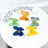 Mini flor de borboleta colorida DIY, cabeça de flor artificial em tecido de seda, material e acessórios de flor para grampo de cabelo, pequenos adereços para arranjos florais de casamento