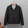 Jaqueta puffer de borracha curta de inverno nova roupa pai-filho uma família de três jaqueta de plumas leve casaco para meninos e meninas moda