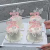 Decoración para Pastel del Día de las Madres 2026 Inserto Acrílico Adorno de Hermoso Moño de Perlas para el Día de las Madres