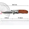 Cuchillo plegable portátil para camping y montañismo al aire libre, hoja 5CR15, mango de caoba, transfronterizo para cuchillo plegable en stock