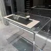 Nova Mesa de Toucador de Acrílico Estilo Ins Simples Mesa de Maquiagem de Quarto Mesa Flutuante Transparente Mesa Criativa para Streamer