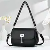 Nuevo bolso de mujer de cuero PU suave multicapa moda 2026, simple y versátil, bolso de hombro elegante, bolso cruzado ligero, bolso para teléfono