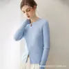 Cárdigan de Punto 100% Cachemira Otoño Invierno Suéter de Manga Larga para Viajar Capa Exterior para Mujer Cuello Redondo Canalé Doble Cremallera Cardigan