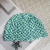 Gorro de Lentejuelas Estilo Coreano para Mujer, Moda Tejido Hueco Sombrero para la Cabeza, Sombrero Delgado Transpirable de Primavera y Verano que Hace que la Cara Parezca Más Pequeña