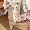 Calça Térmica Macia Outono e Inverno, Calça Longa Feminina com Laço, Calça Casual Solta para Casa que Pode Ser Usada Fora