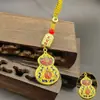 Nueva Marea Nacional Pequeños Regalos Llavero Exquisito Estilo Antiguo Calabaza Segura Colgante para Llavero de Coche Unisex Fortuna y Prosperidad