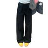 Pantalones Rectos de Algodón Blanco para Mujer Primavera y Otoño 2025 Nuevos Pantalones Rectos Ajustados de Cintura Alta Sueltos Casuales Pantalones de Pierna Estrecha Amplia