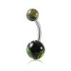 Piercing para ombligo de bola acrílica multicolor transfronterizo, anillo para ombligo de chocolate sedoso, calibre 14g, barra de acero inoxidable para perforación, hebilla para ombligo