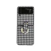 Adecuado para Samsung Zflip 40% de descuento Pantalla Apilada Funda para Teléfono Móvil Flip4 Anillo de Lujo Cuero Antideslizante Zflip5 Estuche Duro 7